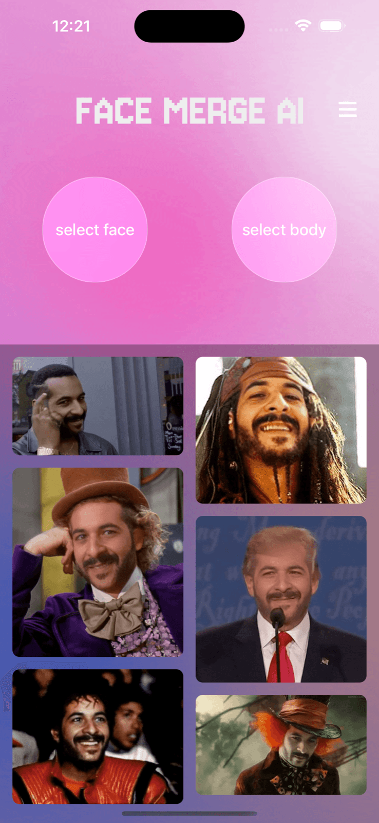 Face Merge AI App Screenshot